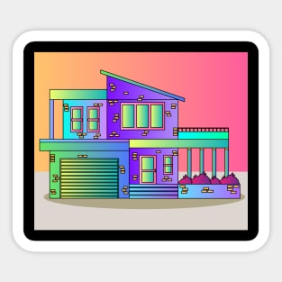 Illustration Dream House Villa Color Effects Sticker